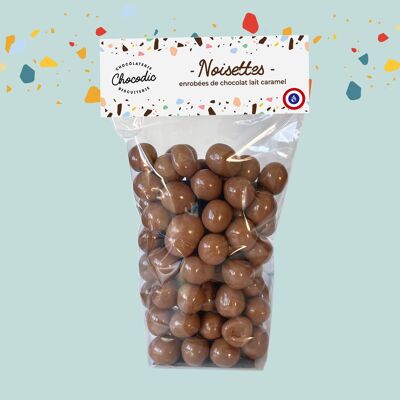 Chocodic -  sachet noisettes enrobées de chocolat lait caramel 180g