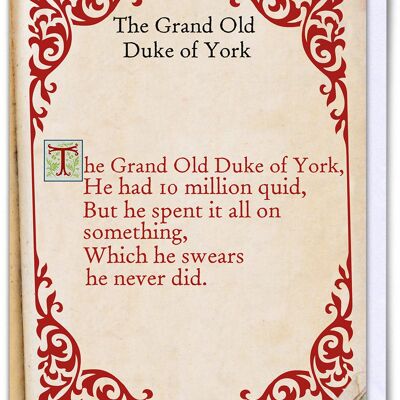 Funny Card - Grand Old Duke Of York
