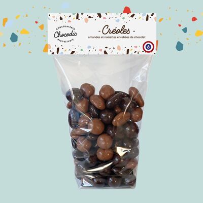 Chocodic - hazelnut & almond creole bag coated with milk and dark chocolate 180g