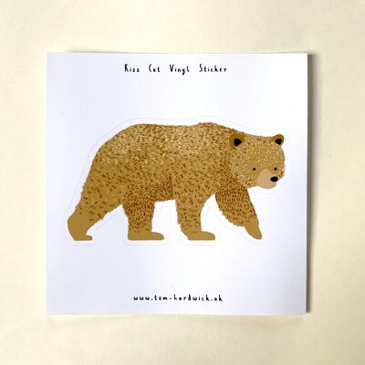 Grizzly Bear Kiss Cut Sticker