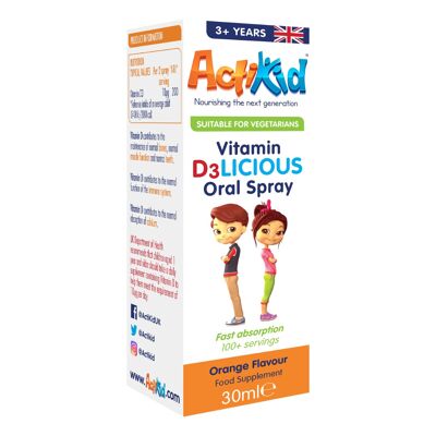 ActiKid Vitamin D3LICIOUS Oral Spray 30ML