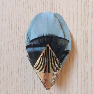 clip di piume art deco modello celadon clip per capelli verde, spilla, gioielli per la festa della mamma, accessori moda, gioielli colorati