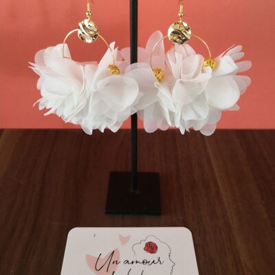 Flower earrings, Creoles, summer, ceremonies, wedding, big earrings, colorful, summer _ 3