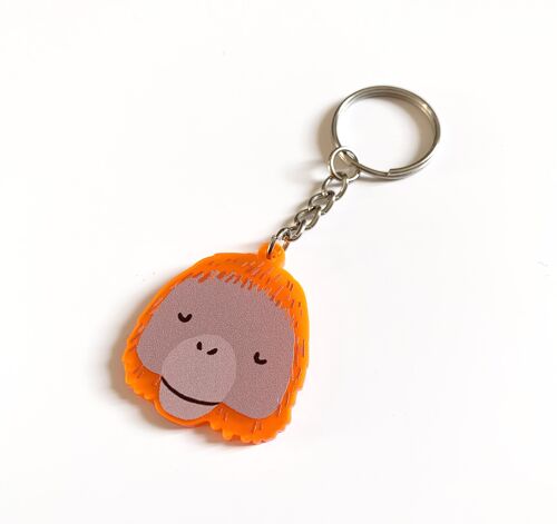 Sleepy Orangutan Key Ring