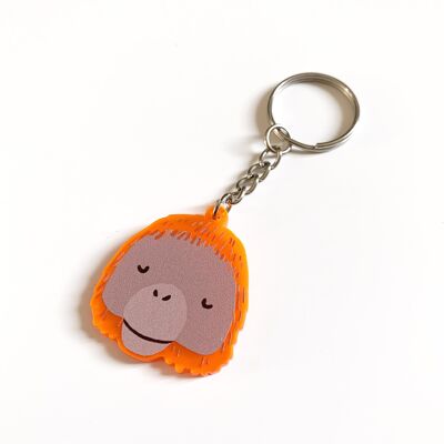 Sleepy Orangutan Key Ring