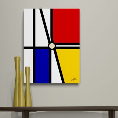 New York metro station Times Square - 42nd Street as minimal line art in a Mondrian style for home decoration 60 × 80 cm
