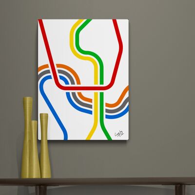 Washington DC metro lines city center as minimal line art for home decoration 60 × 80 cm