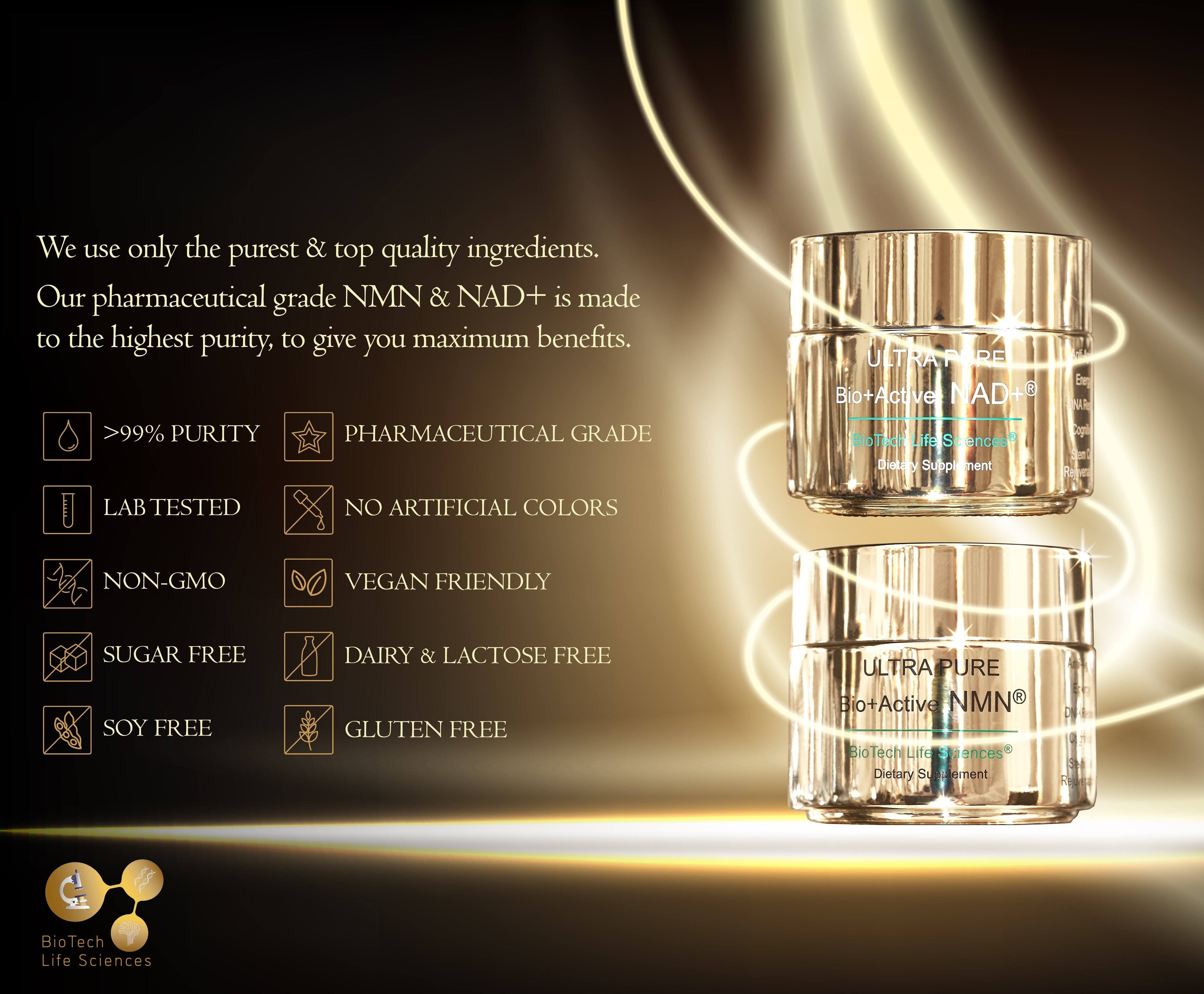 Sublinguales NMN- und NAD+-Pulver – Nahrungsergänzungsmittel in pharmazeutischer Qualität >99,5 % Reinheit – NMN 20 g Zitrusfrüchte (80 Portionen) – £99