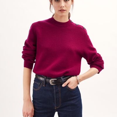 Organic Wool Fisherman Sweater , Red