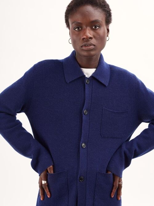 Organic Wool Worker Jacket , indigo