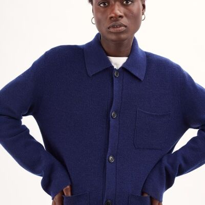 Organic Wool Worker Jacket , indigo