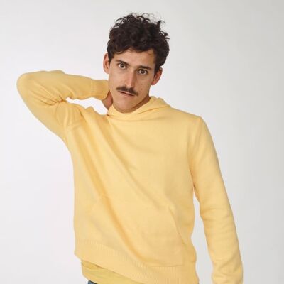 Sudadera con capucha de algodón orgánico, amarillo, hombre