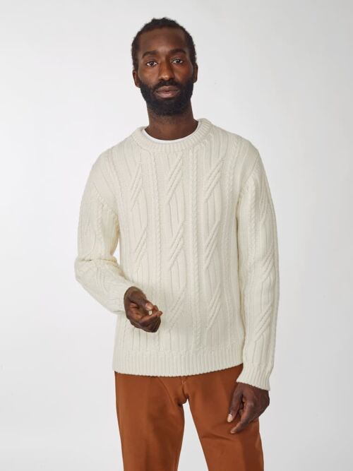 Organic Wool Cable Knit , Off white