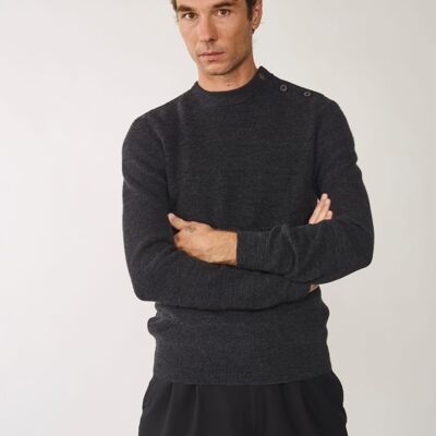 Organic Wool Fisherman Sweater , Gray