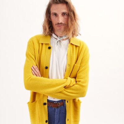 Organic Wool Worker Jacket , Yellow , Male