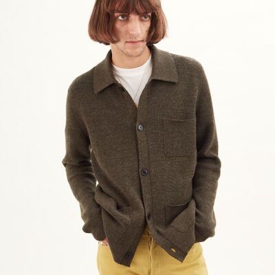 Organic Wool Worker Jacket , Khaki