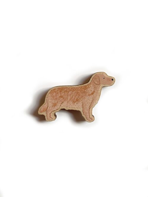 Golden Retriever Wooden Dog Pin