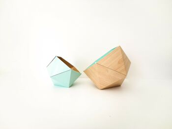 Boîtes origami érable / bleu menthe 4