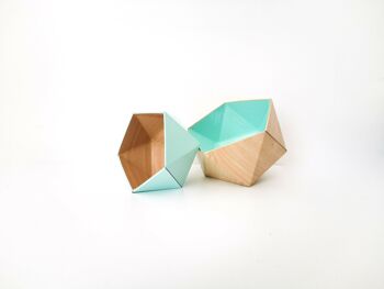 Boîtes origami érable / bleu menthe 5