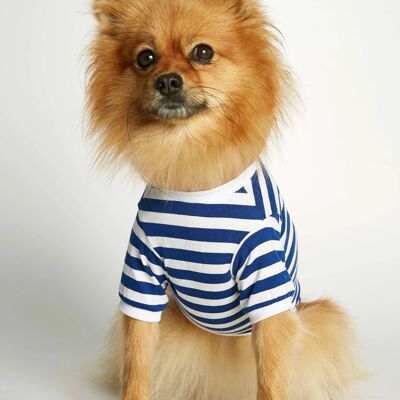 Camiseta para perro David Deep Blue de algodón orgánico