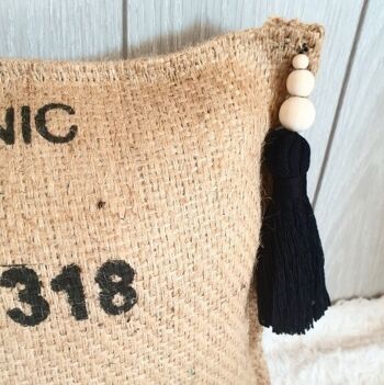 Coussin de sol en sac de cafe toile de jute recyclee mexique green coffee 4