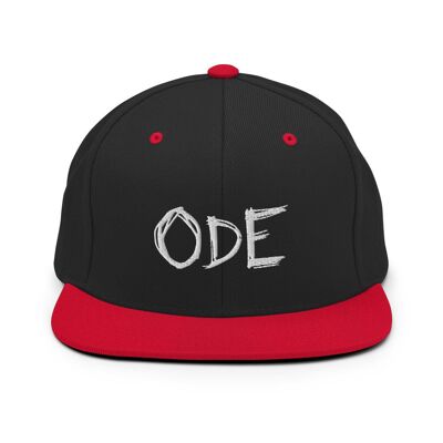 ODE Snapback valkoisella logolla - Nero/ Rosso