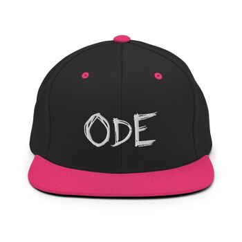 ODE Snapback valkoisella logolla - Noir/ Rose Fluo 1