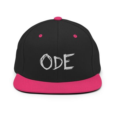 ODE Snapback valkoisella logolla - Black/ Neon Pink