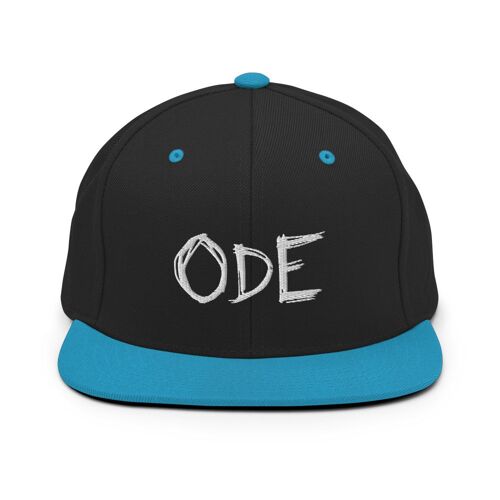 ODE Snapback valkoisella logolla - Black/ Teal