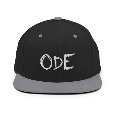 ODE Snapback valkoisella logolla - Negro/ Plata