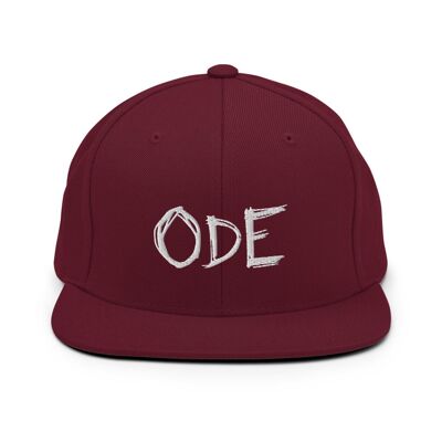 ODE Snapback valkoisella logolla - Bordeaux