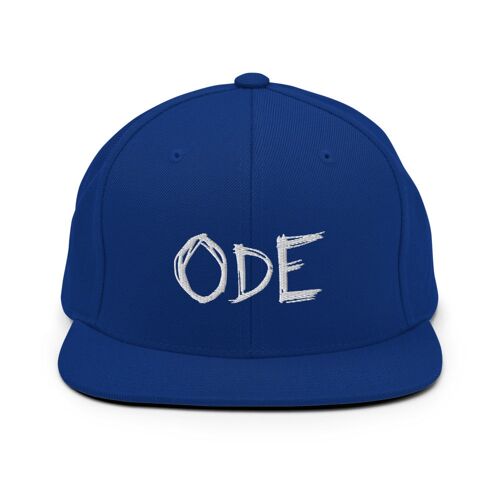 ODE Snapback valkoisella logolla - Royal Blue