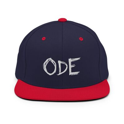 ODE Snapback valkoisella logolla - Azul marino/ Rojo