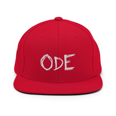ODE Snapback valkoisella logolla - Red