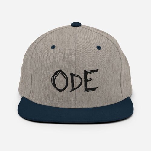 ODE Snapback mustalla logolla - Heather Grey/ Navy