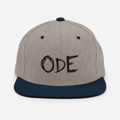 ODE Snapback mustalla logolla - Heather Grey/ Navy