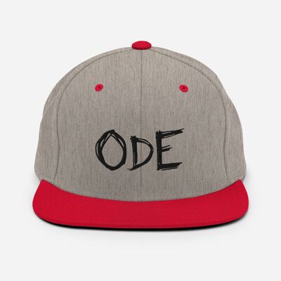 ODE Snapback mustalla logolla - Heather Grey/Red