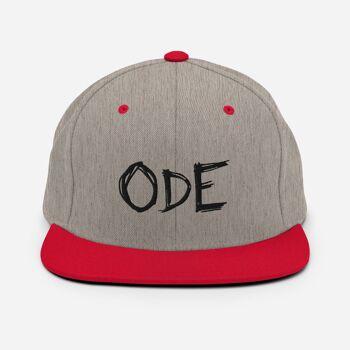 ODE Snapback mustalla logolla - Gris Chiné/ Rouge 1