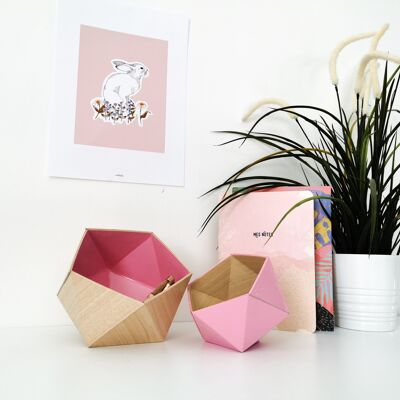 Maple / pink origami boxes