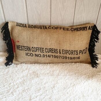 Coussin de sol en sac de cafe toile de jute recyclee inde export 4