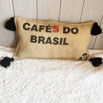Coussin de sol en sac de cafe toile de jute recyclee do brasil 2