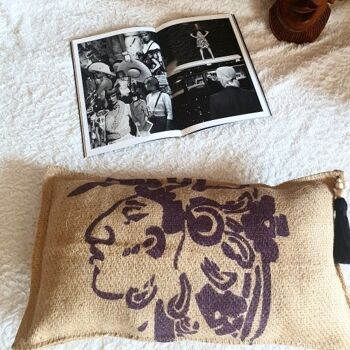 Coussin de sol en sac de cafe toile de jute recyclee mexico california 2