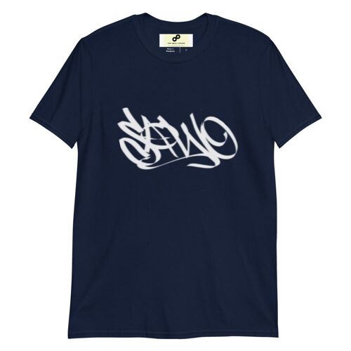 Sawo T-paita valkoisella logolla - Navy - XL