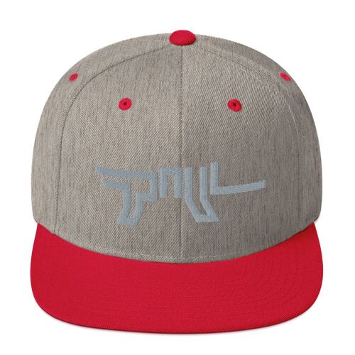 Paul Snapback - Heather Grey/ Red