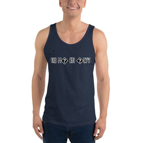 HEI MÄ EN ÄLYY Tank Top Unisex - Navy - L