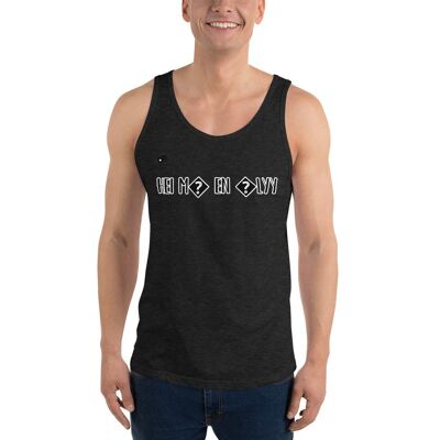 HEI MÄ EN ÄLYY Tank Top Unisex - Charcoal-Black Triblend - 2XL