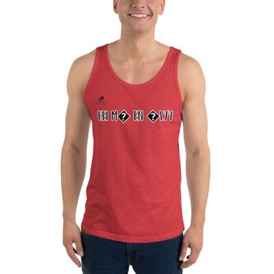 HEI MÄ EN ÄLYY Tank Top Unisex - Red Triblend - S