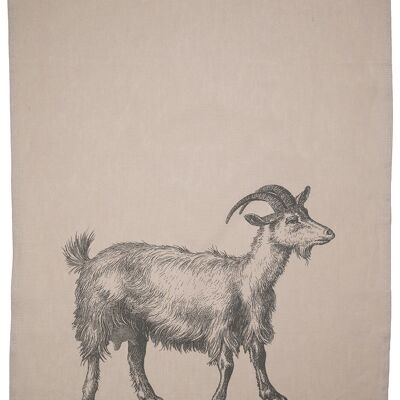 Strofinaccio mezzo lino, capra in grigio