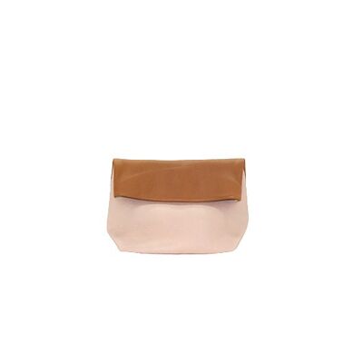 Small Camel & Powder Pink Pouch