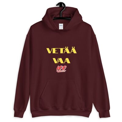 Vetää Vaa Huppari - Maroon - L